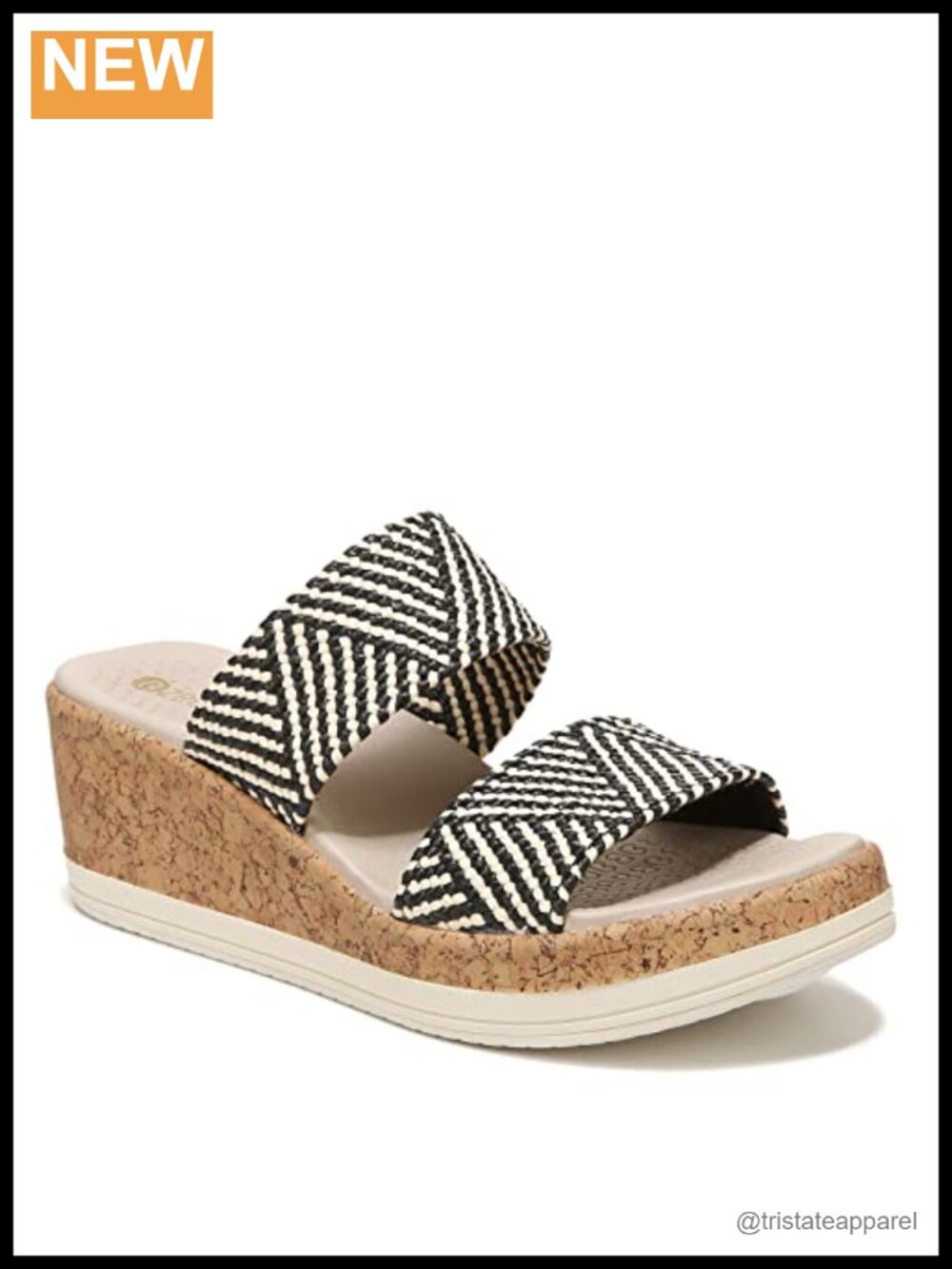 Stretch Raffia Slip On Wedge Sandals